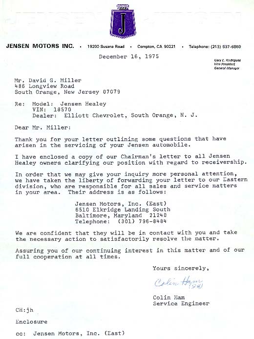 Letter from December 16, 1975